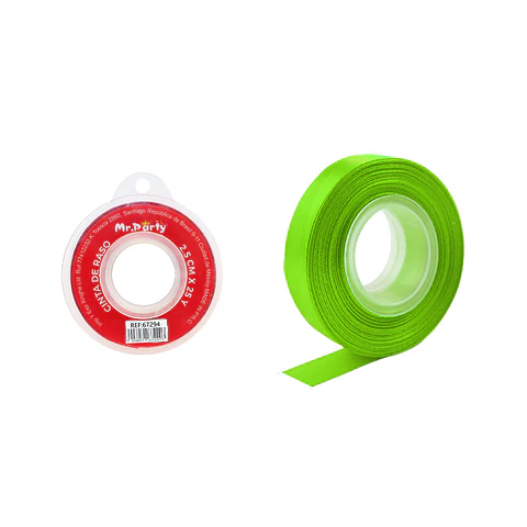 Cinta de raso 2.5cm*25Y verde fluorescente