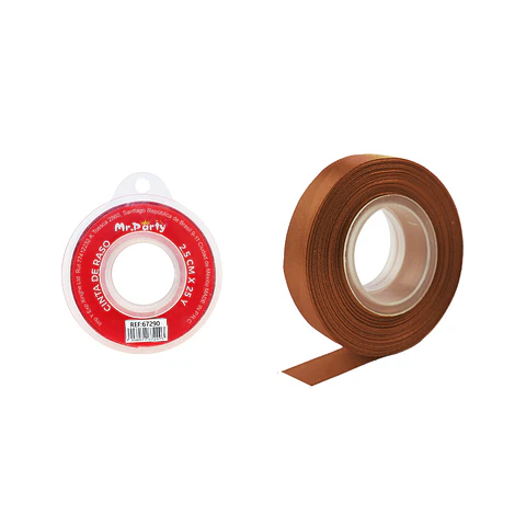 Cinta de raso 2.5cm*25Y marrón