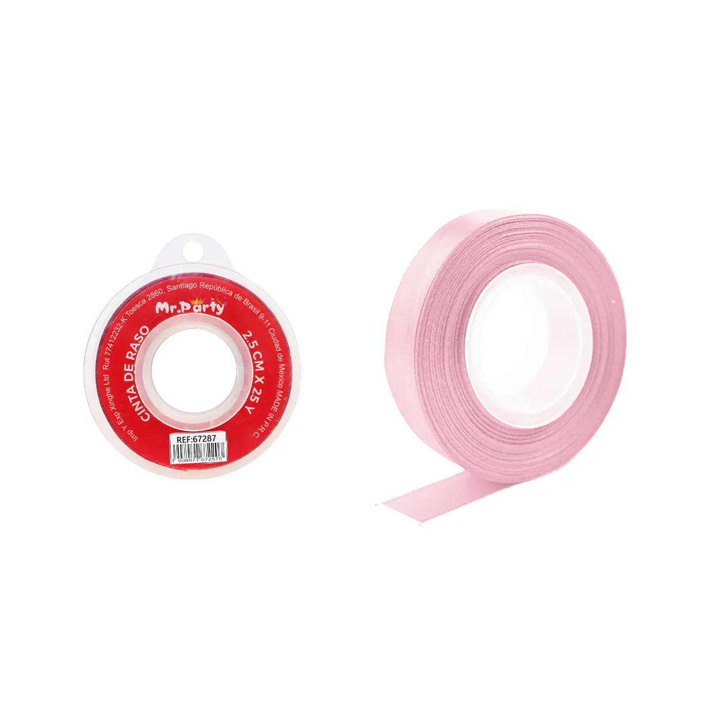 Cinta de raso 2.5cm*25Y rosado claro 1