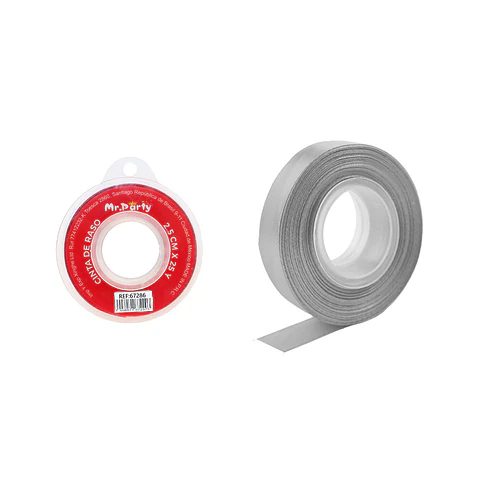 Cinta de raso 2.5cm*25Y gris