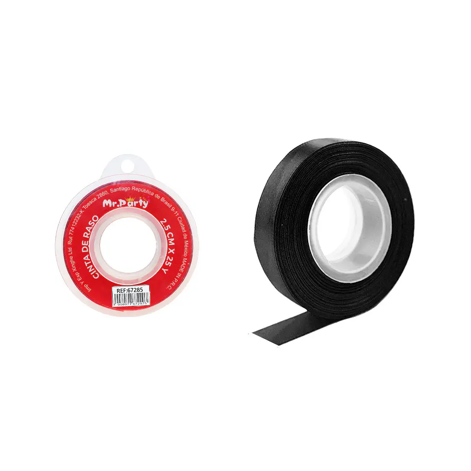 Cinta de raso 2.5cm*25Y negro 1