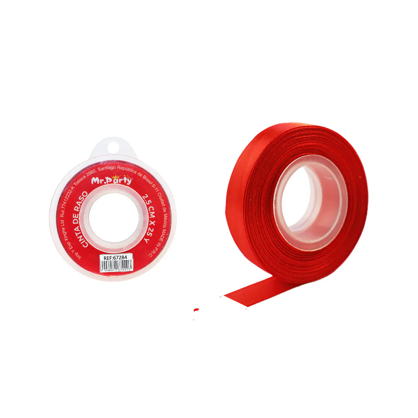 Cinta de raso 2.5cm*25Y rojo intenso 1