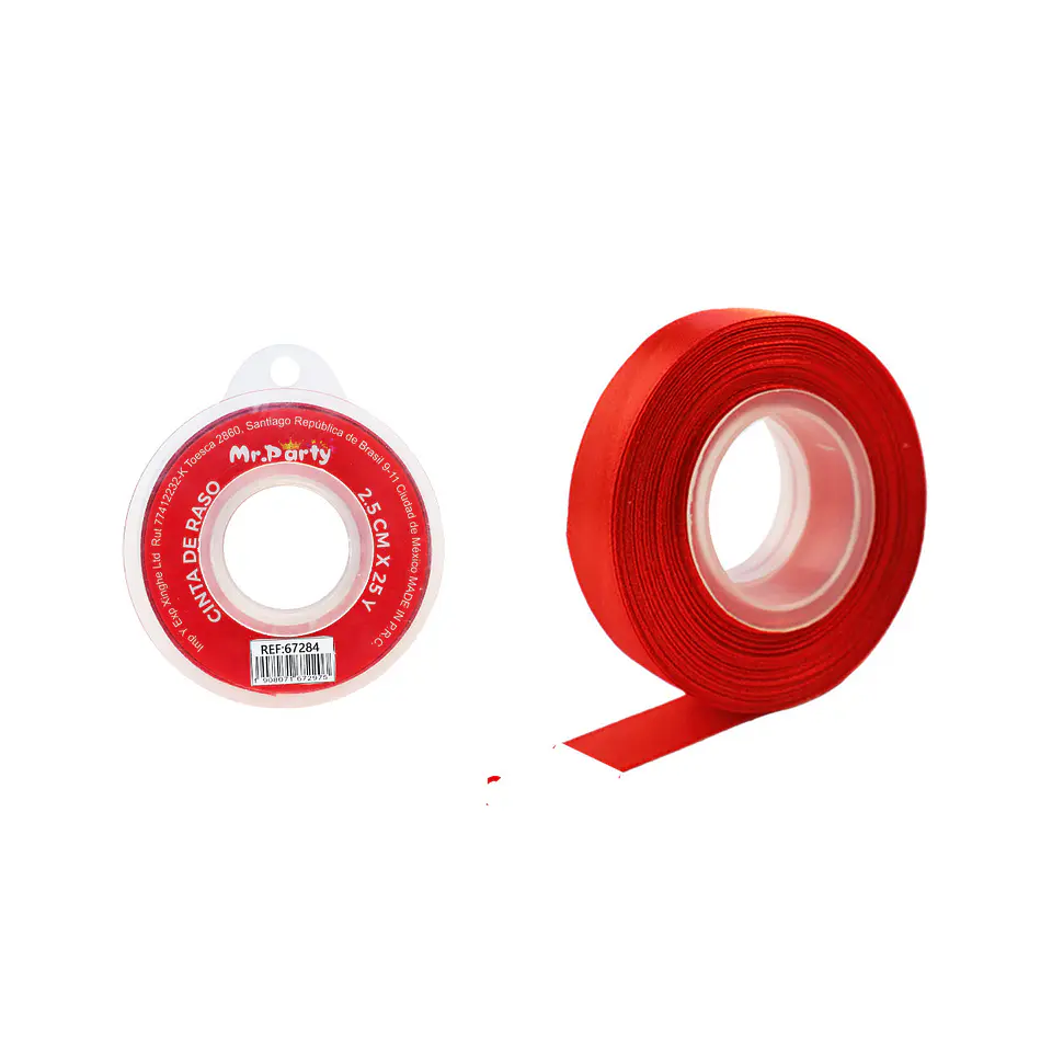 Cinta de raso 2.5cm*25Y rojo intenso 1