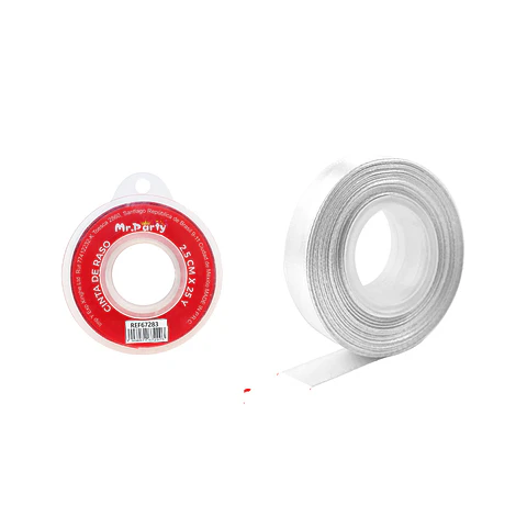 Cinta de raso 2.5cm*25Y blanco