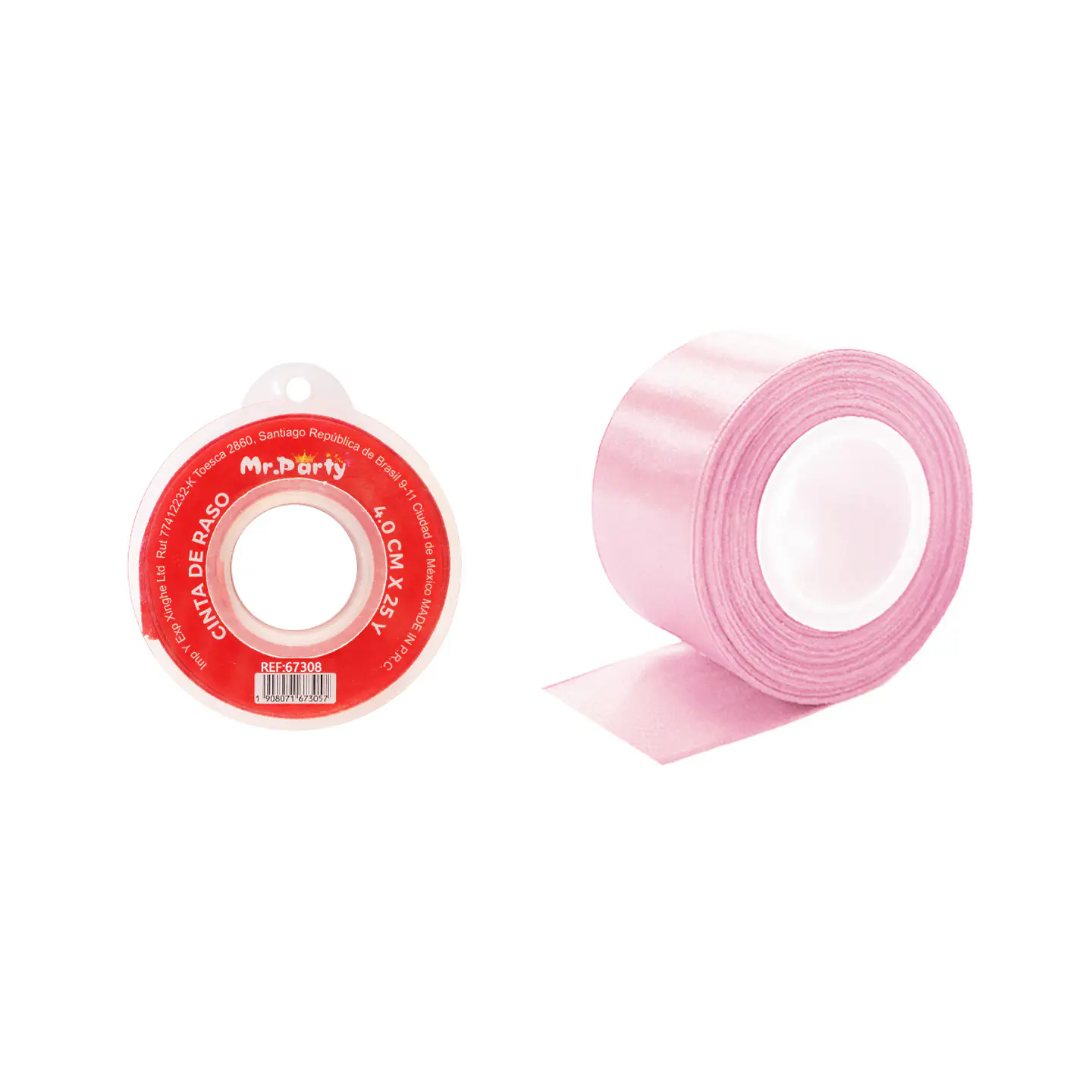 Cinta de raso 4cm*25Y rosado claro 1