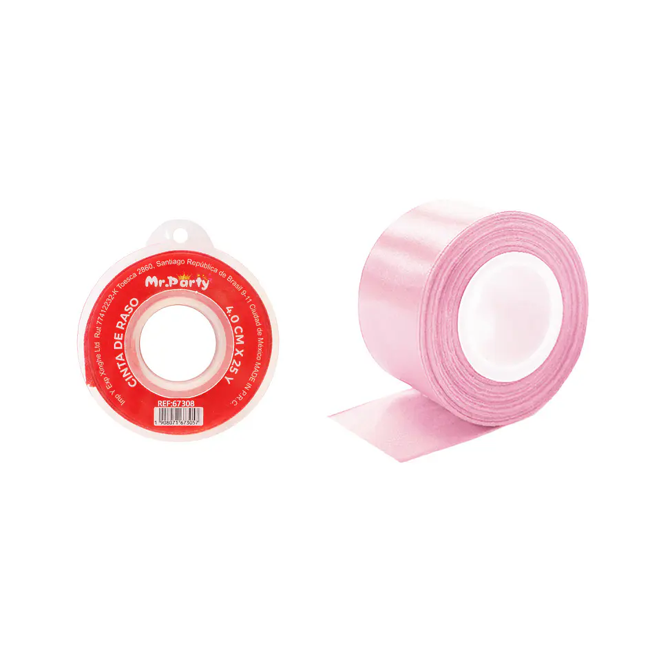 Cinta de raso 4cm*25Y rosado claro 1