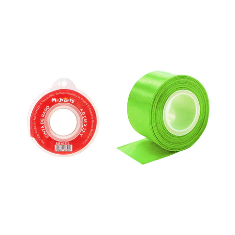Cinta de raso 4cm*25Y verde fluorescente
