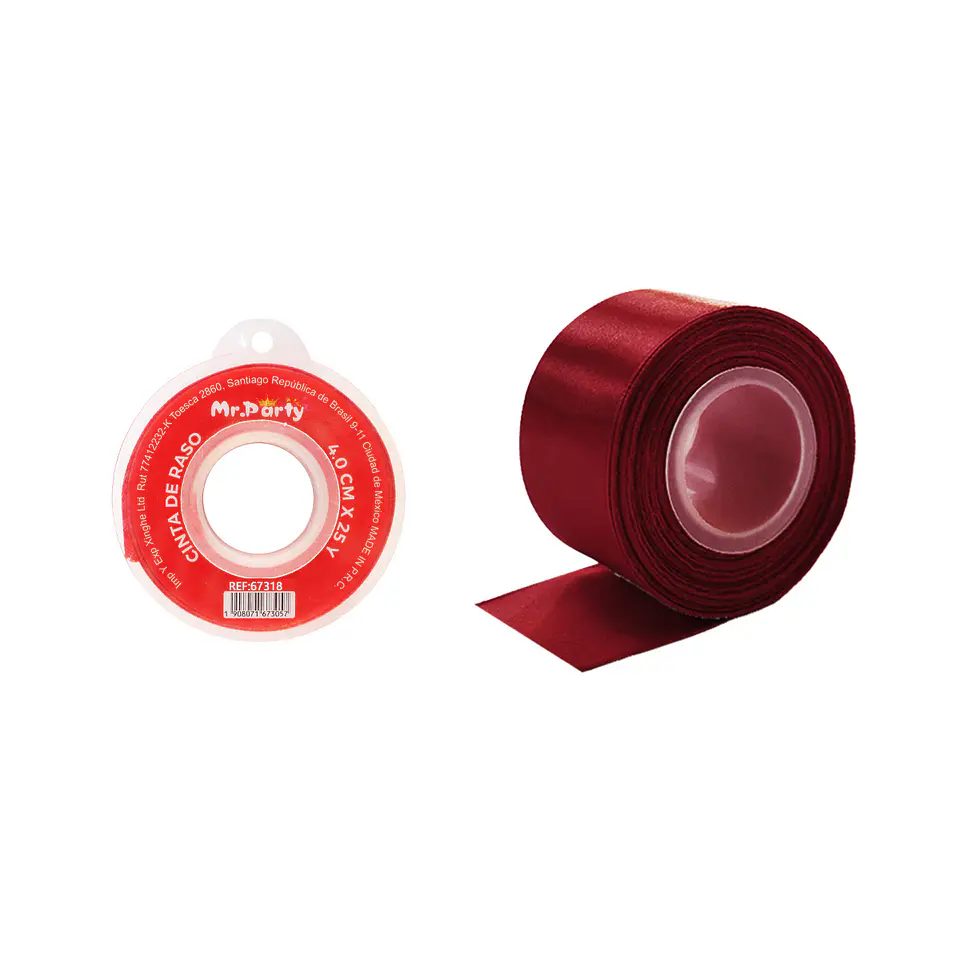 Cinta de raso 4cm*25Y vino tinto 1