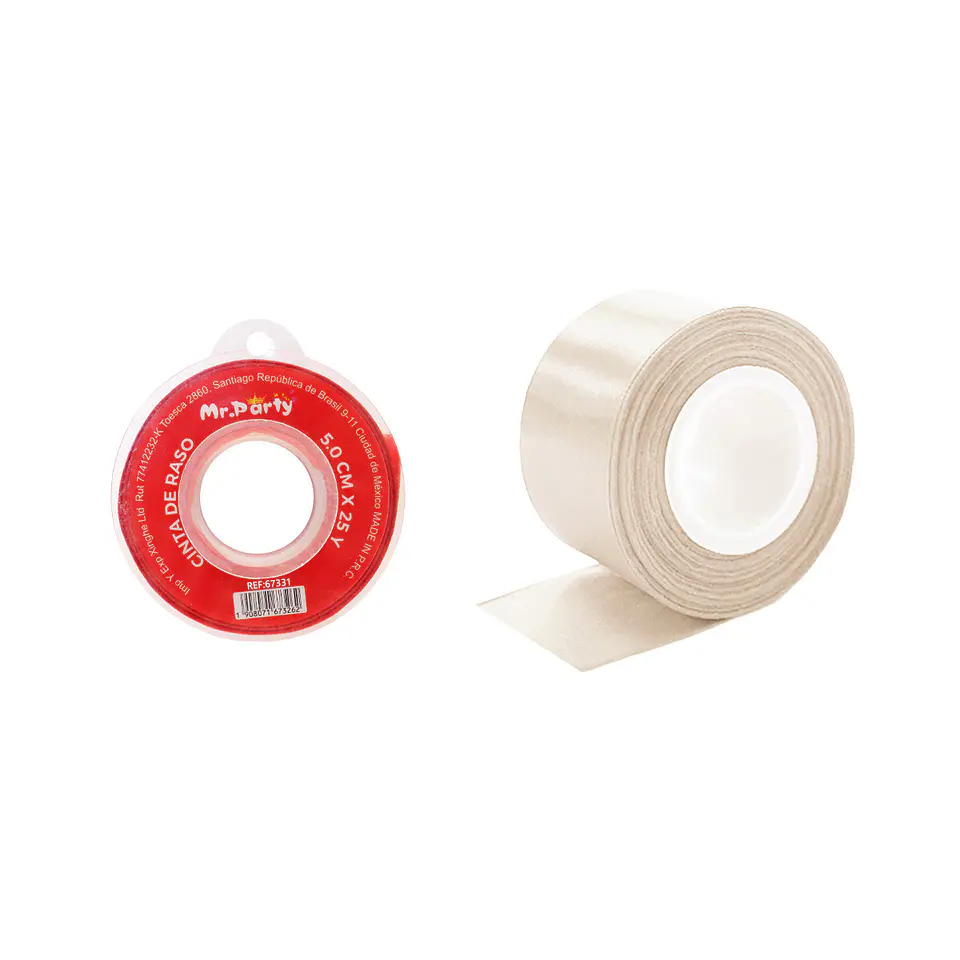 Cinta de raso 5cm*25Y beige 1