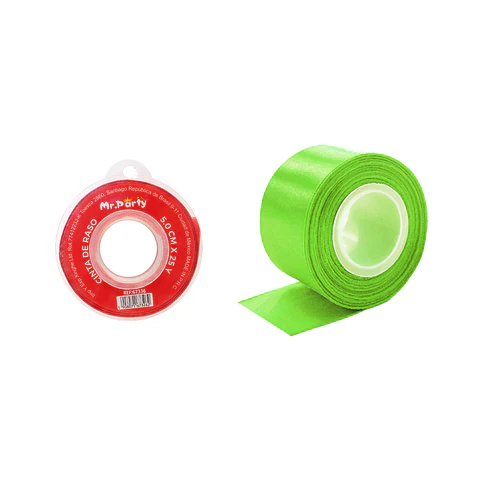 Cinta de raso 5cm*25Y verde fluorescente