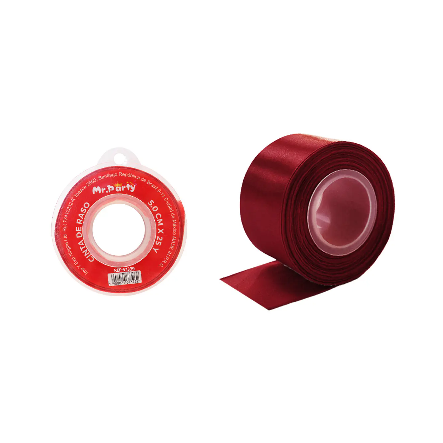 Cinta de raso 5cm*25Y vino tinto 1