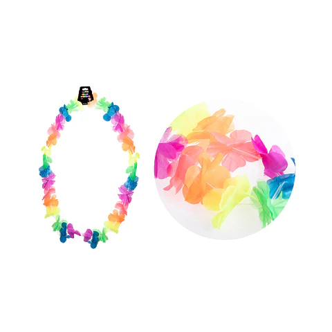 Collar cotillón hawaiano colorido 48cm