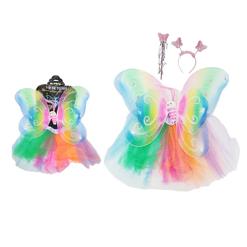 Conjunto de falda con alas de doble capas 4pcs