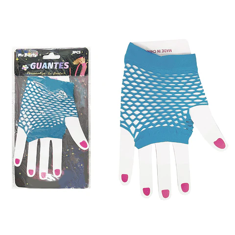 Guantes cortos de mallas azul 