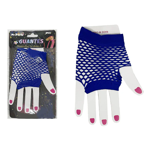 Guantes cortos de mallas azul oscuro