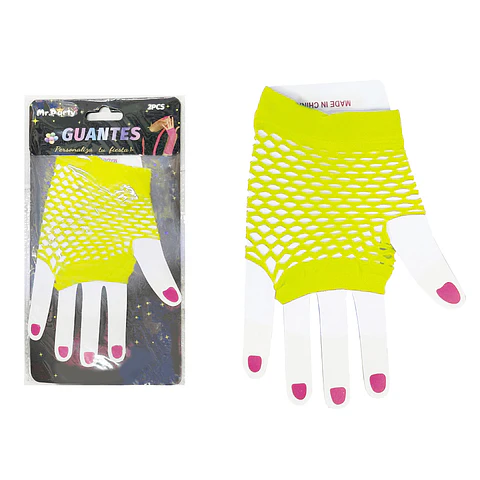 Guantes cortos de mallas amarillo