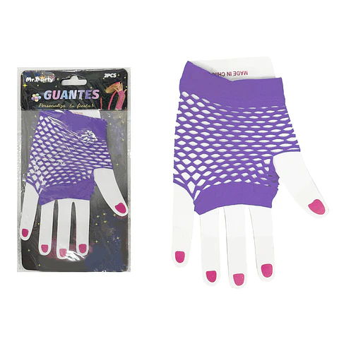 Guantes cortos de mallas morado