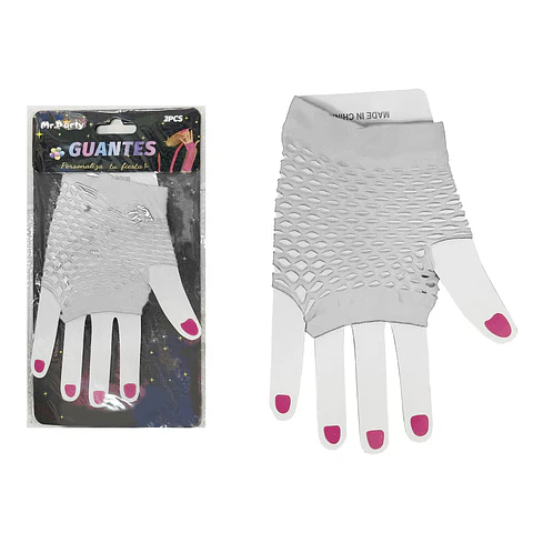 Guantes cortos de mallas blanco