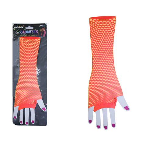 Guantes largos de mallas rojo