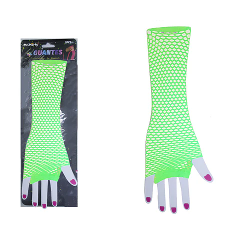 Guantes largos de mallas verde