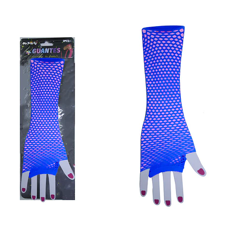 Guantes largos de mallas azul oscuro