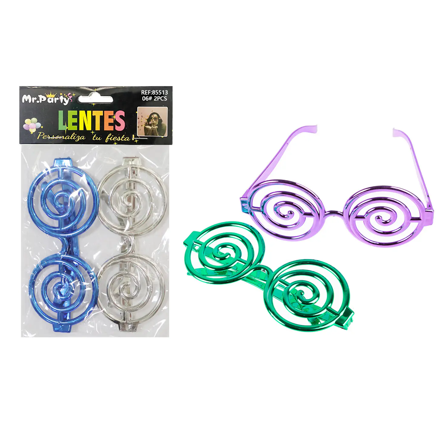 Lentes para fiestas color aleatorio 2pcs 1