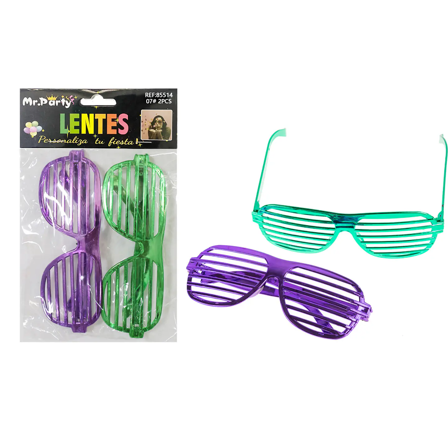 Lentes para fiestas color aleatorio 2pcs 1