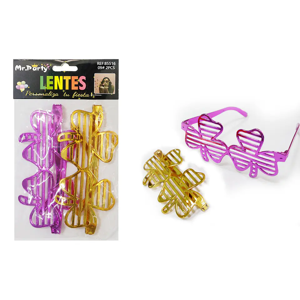 Lentes para fiestas color aleatorio 2pcs 1