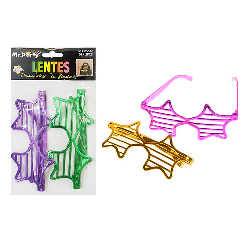 Lentes estrella para fiestas color aleatorio 2pcs