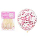 Globos de látex con confetti de redondo rosa 30cm 5pcs - Miniatura 2