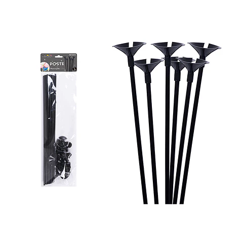 Varillas para globos color negro 42cm 12pcs