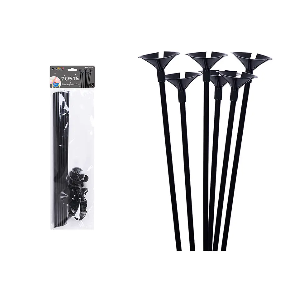 Varillas para globos color negro 42cm 12pcs 1