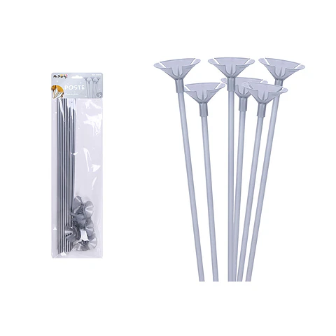Varillas para globos color plateado 42cm 12pcs