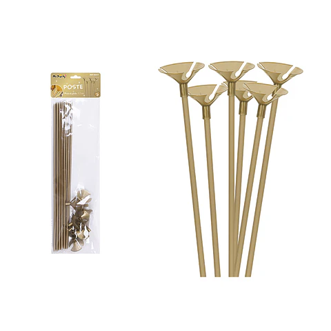 Varillas para globos color dorado 42cm 12pcs