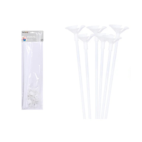 Varillas para globos color blanco 42cm 12pcs