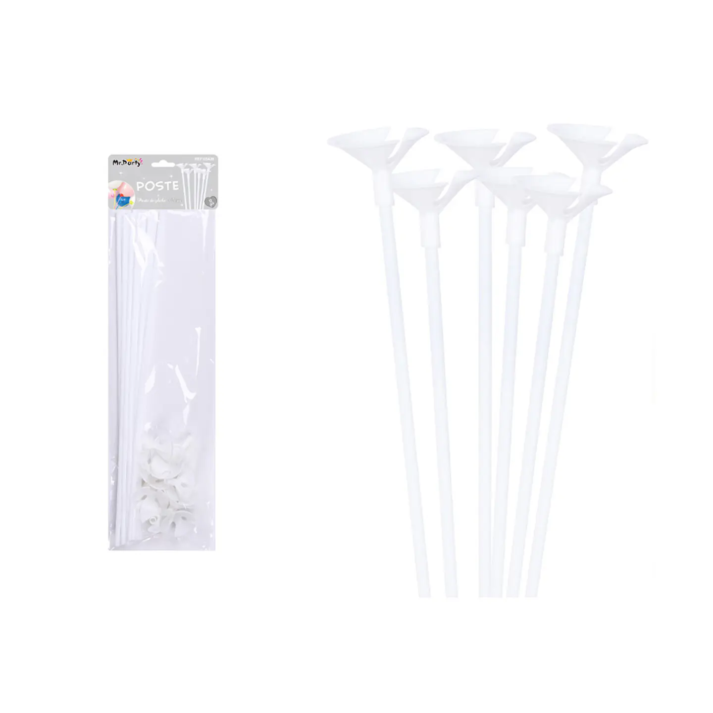Varillas para globos color blanco 42cm 12pcs 1