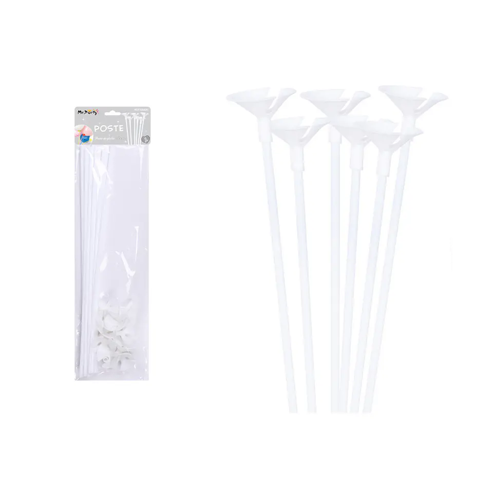 Varillas para globos color blanco 42cm 12pcs 1