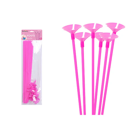 Varillas para globos color rosa 42cm 12pcs