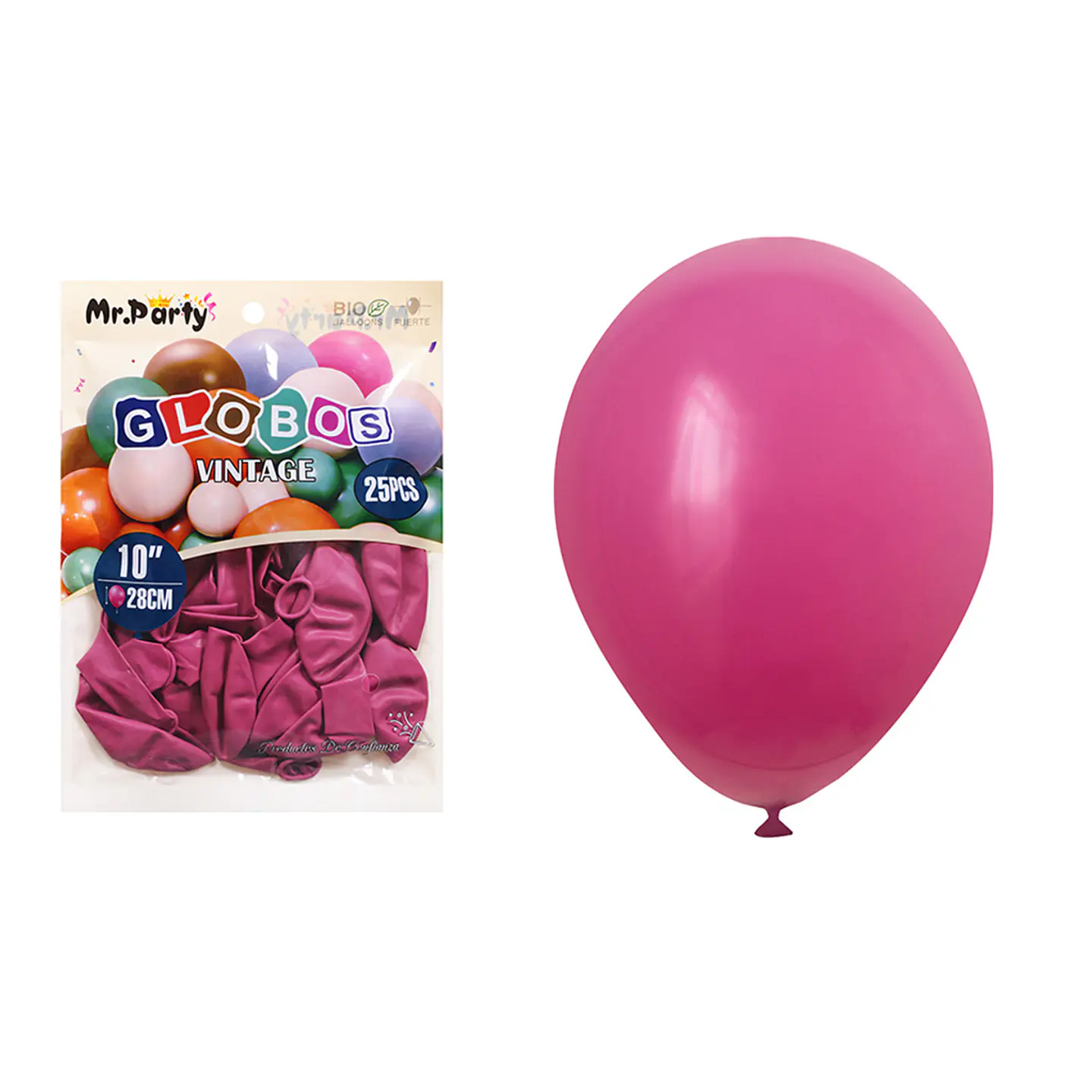 Globos vintage retro de látex fucsia 28cm 25pcs 1
