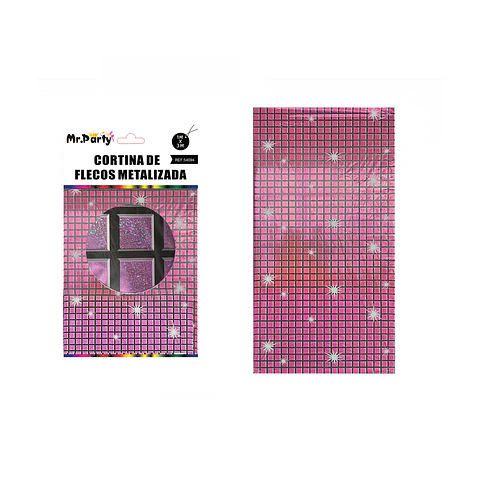 Cortina de cuadrícula disco 1*2M rosado claro