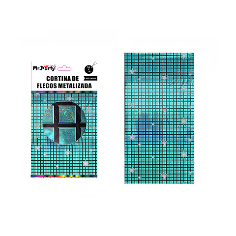Cortina de cuadrícula disco 1*2M azul claro