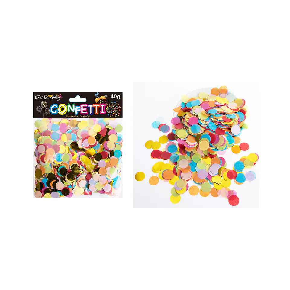 Confetti redonda colores surtidos 40g 1
