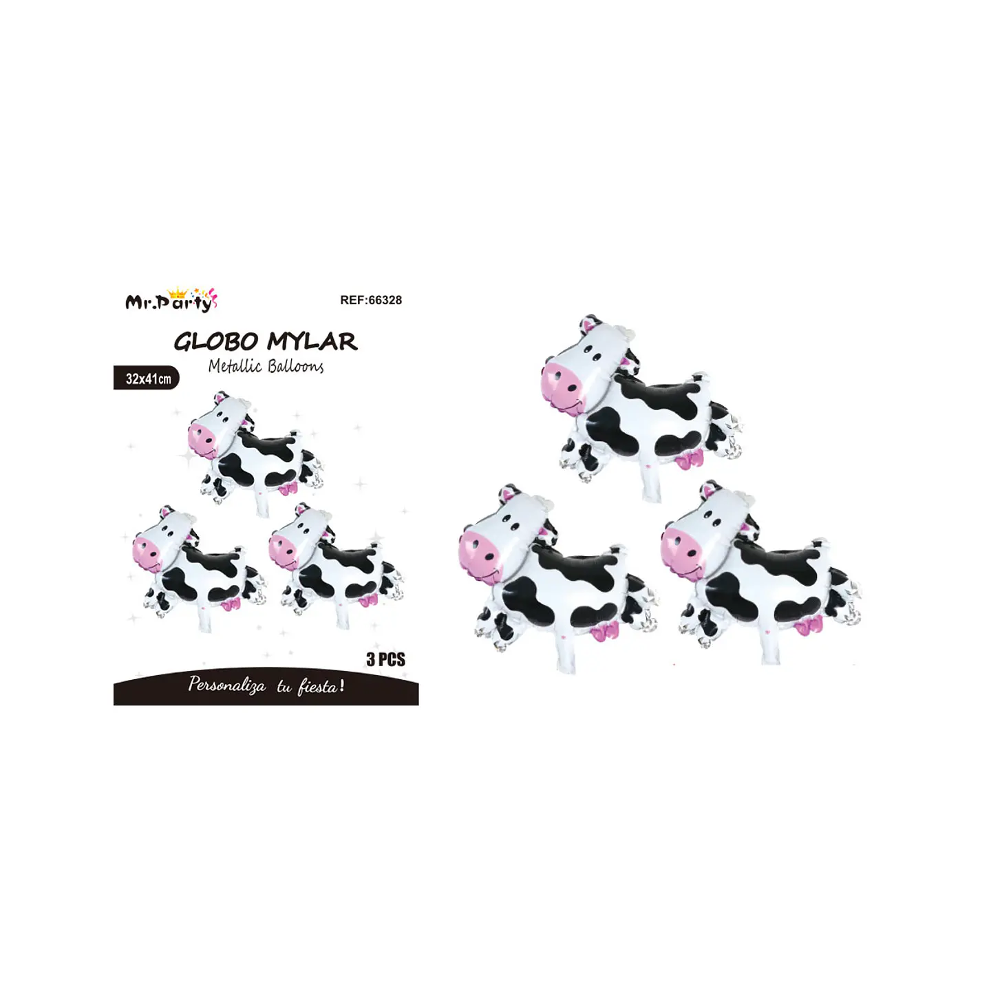 Globo metálico vaca mini 32*41cm 3pcs 1
