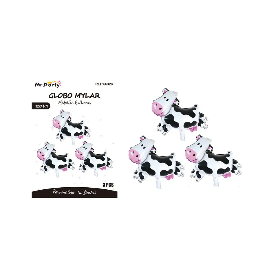 Globo metálico vaca mini 32*41cm 3pcs 1
