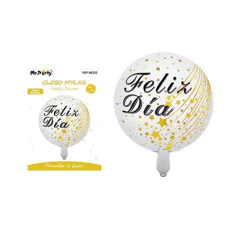 Globo metálico feliz día 45cm