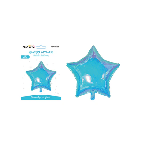 Globo metálico estrella azul 45cm