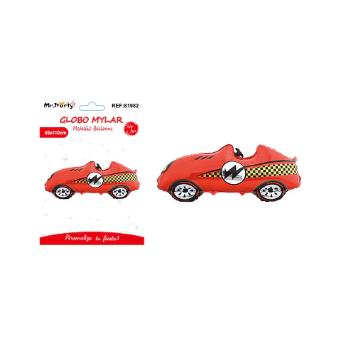 Globo metálico auto de carreras 3D 49*110cm  
