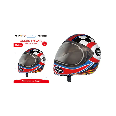 Globo metálico casco 55*52cm  