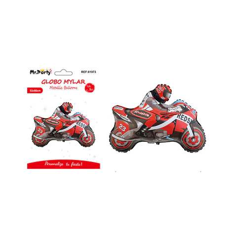 Globo metálico motocicleta roja 66*53cm  