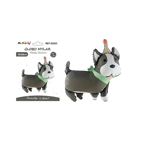 Globo metálico caricatura husky 66*59cm  